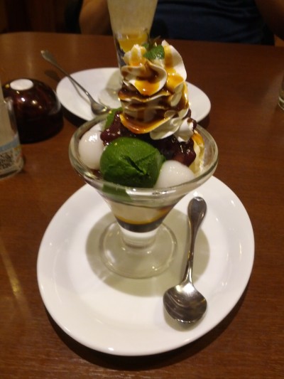 Green tea ice cream + mochi sundae from Denny's Akihabara
